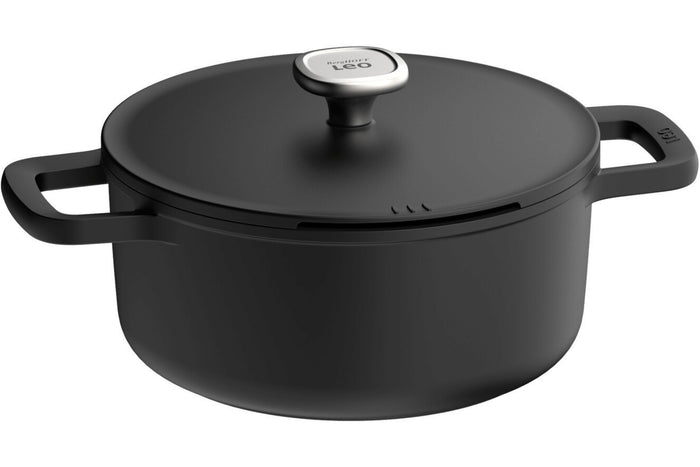 Marmite antiadhérente Berghoff Leo Phantom en aluminium 28cm avec couvercle et maniques