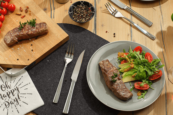 Ménagère 12 couverts à steak Rosle Élegance en acier inoxydable 18/10