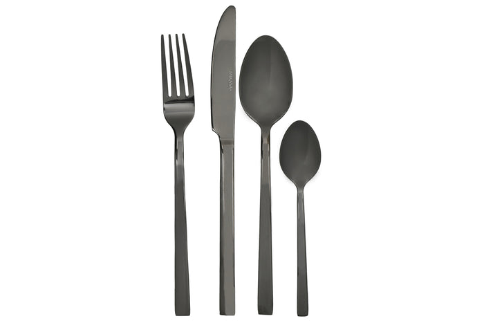 Ménagère 16 couverts Mikasa Ciara Diseno en acier inox noir