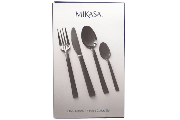 Ménagère 16 couverts Mikasa Ciara Diseno en acier inox noir