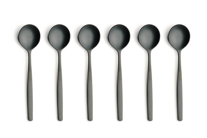 Ménagère 24 couverts Comas Atlantida Ice Black en acier inoxydable