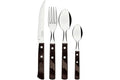 Ménagère 24 couverts de table Tramontina en inox et bois marron