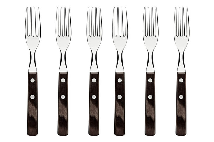 Ménagère 24 couverts de table Tramontina en inox et bois marron
