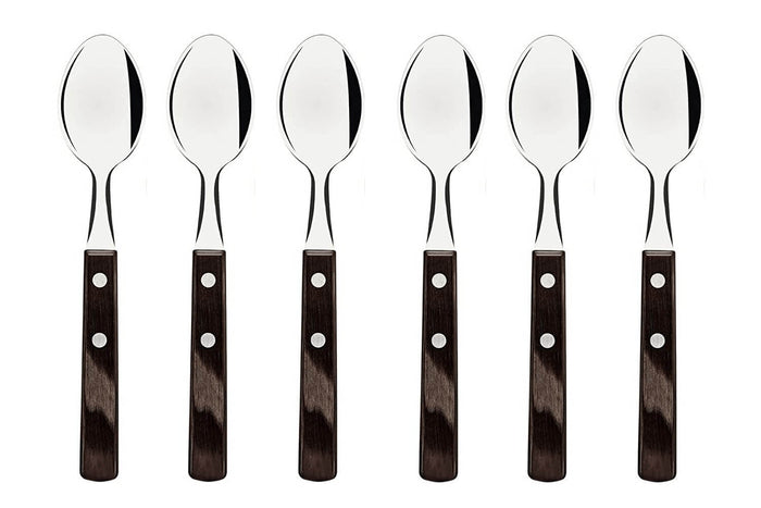 Ménagère 24 couverts de table Tramontina en inox et bois marron
