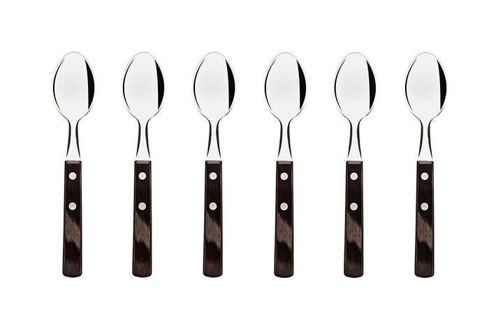 Ménagère 24 couverts de table Tramontina en inox et bois marron