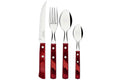 Ménagère 24 couverts de table Tramontina en inox et bois rouge