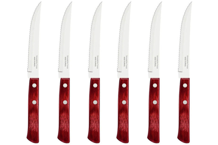 Ménagère 24 couverts de table Tramontina en inox et bois rouge