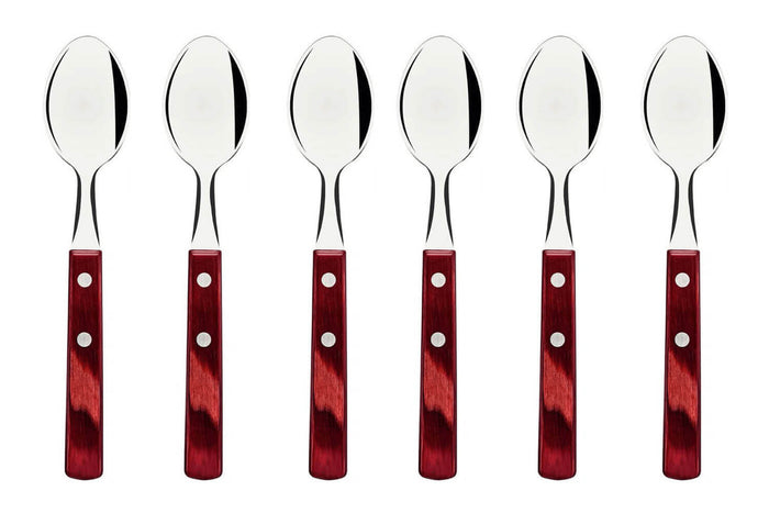 Ménagère 24 couverts de table Tramontina en inox et bois rouge