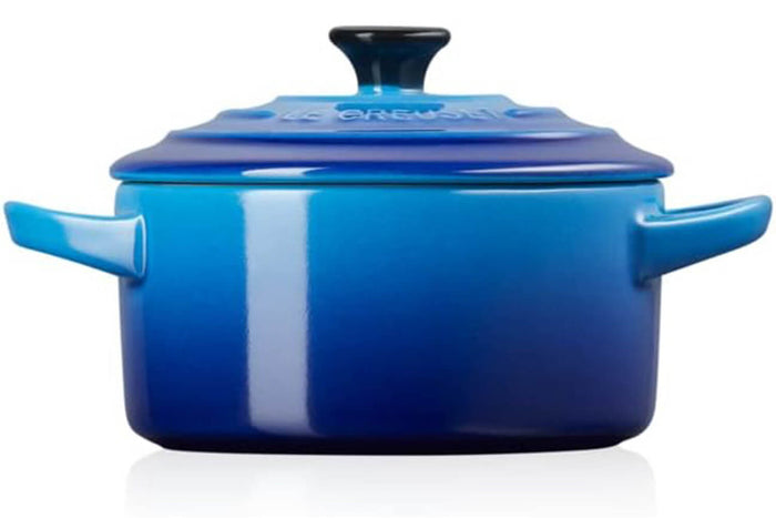 Mini cocotte ronde en céramique Le Creuset 10cm Azur