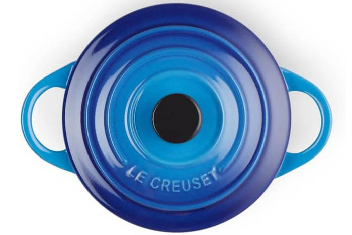 Mini cocotte ronde en céramique Le Creuset 10cm Azur