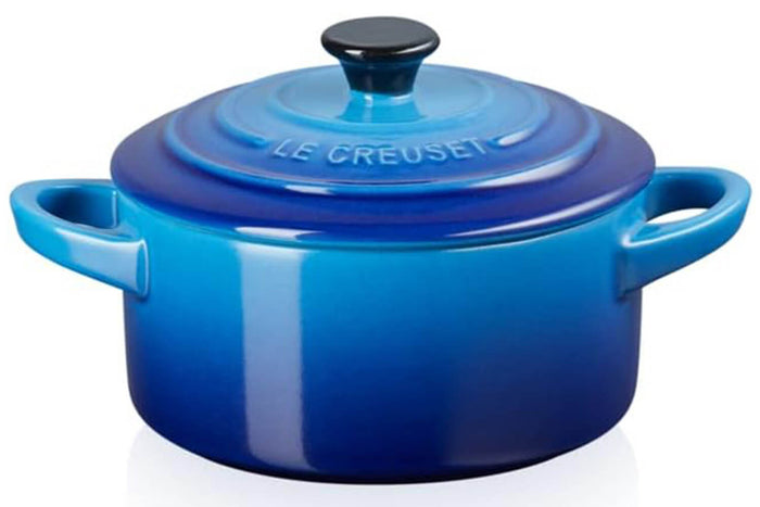 Mini cocotte ronde en céramique Le Creuset 10cm Azur