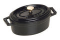 Mini cocotte Staub ovale en fonte émaillée noir mat 11cm