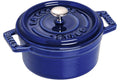 Mini cocotte Staub ronde en fonte émaillée bleu intense 10cm