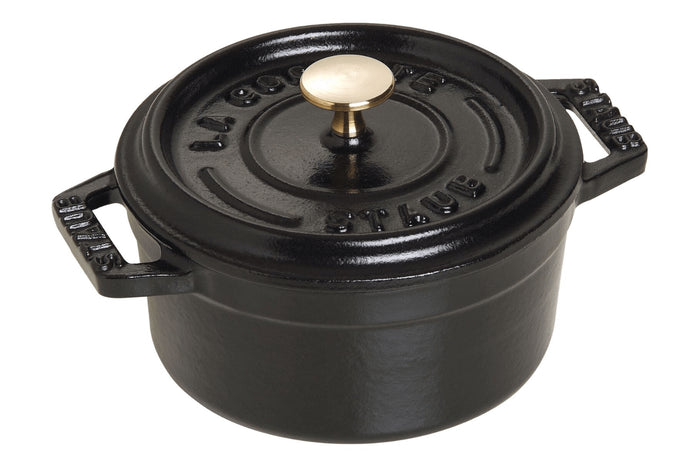 Mini cocotte Staub ronde en fonte émaillée noir mat 10cm