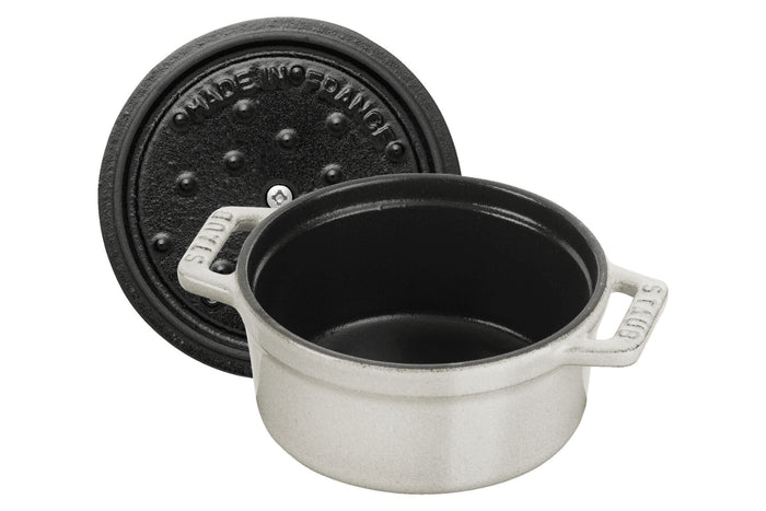 Mini cocotte Staub ronde en fonte émaillée truffe blanche 10cm