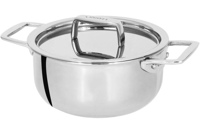 Mini faitout Cristel Castel'Pro en acier inoxydable 18/10 3 ply