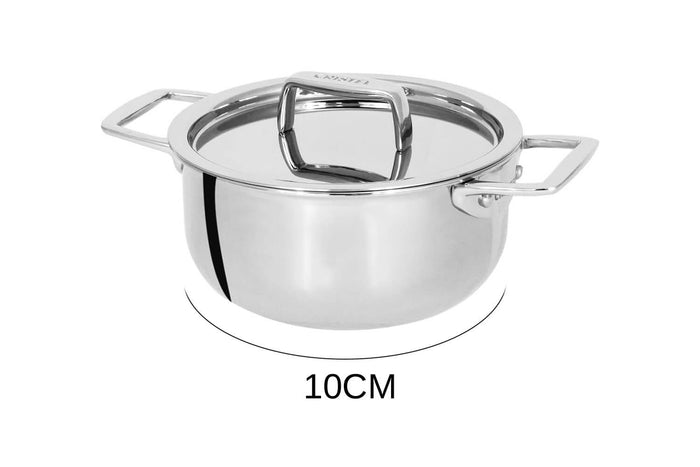 Mini faitout Cristel Castel'Pro en acier inoxydable 18/10 3 ply - 10cm
