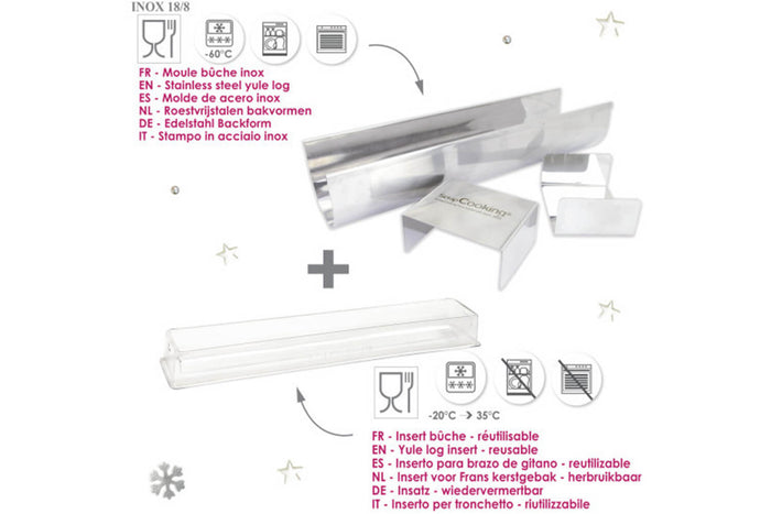 Moule à bûche en inox et insert semi rigide Scrapcooking - Réutilisable