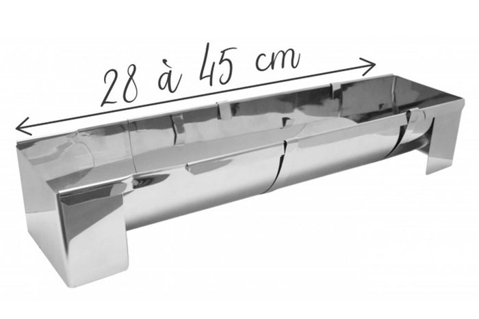 Moule à bûche en inox Scrapcooking - Longueur réglable et feuilles rhodoïd incluses