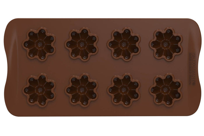 Moule à chocolat en silicone Silikomart 8 fleurs Ø38x12mm