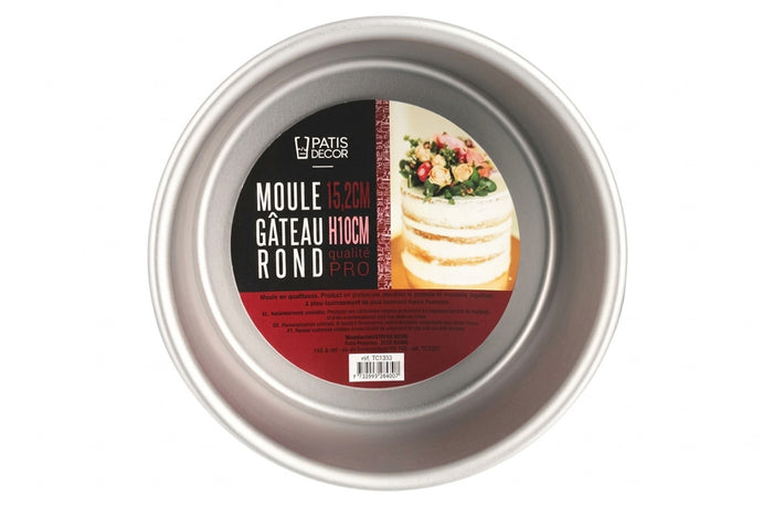 Moule à gâteau rond Patisdécor en aluminium 15,2x10cm