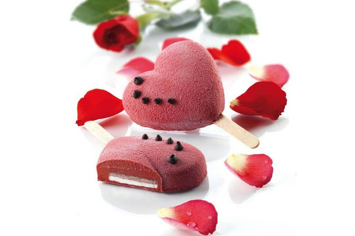 Moule à glaces en silicone Silikomart Mini Heart - 3 empreintes