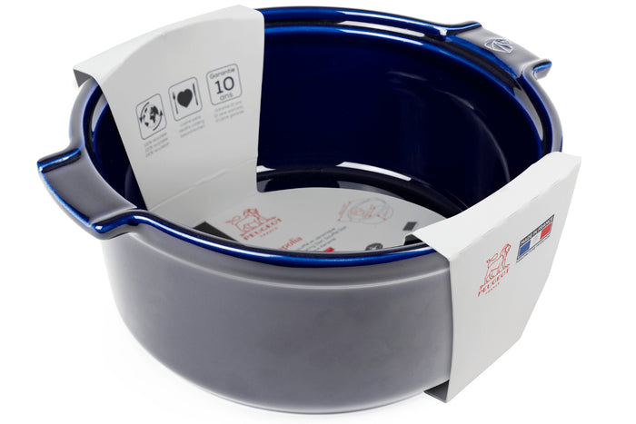 Moule à soufflé Peugeot Appolia en céramique bleu diamètre 22cm