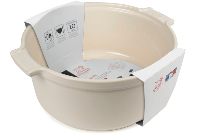 Moule à soufflé Peugeot Appolia en céramique écru diamètre 22cm
