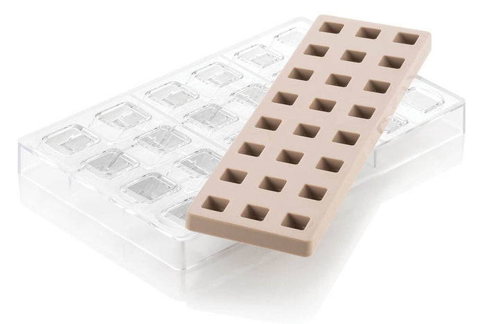 Moule en silicone et tritan professionnel Silikomart 24 pralines avec insert