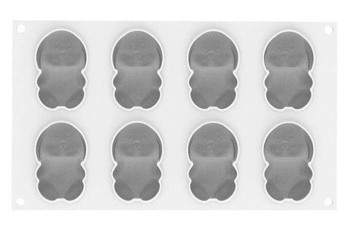 Moule en silicone professionnel Silikomart 3D 8 lapins 70ml