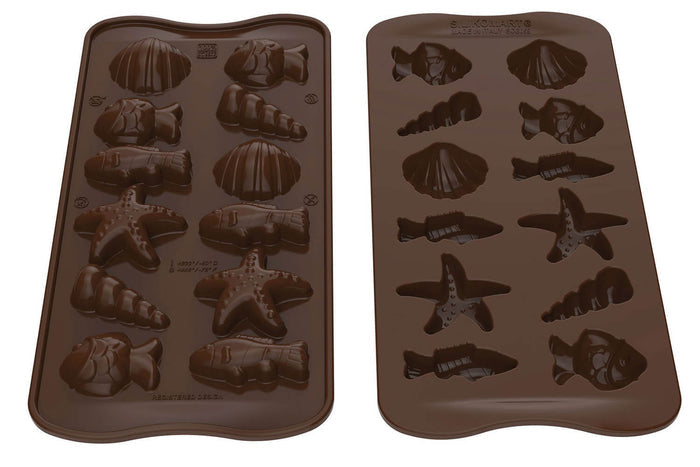 Moule en silicone professionnel Silikomart Easy Choc fritures en chocolat 44x38mm