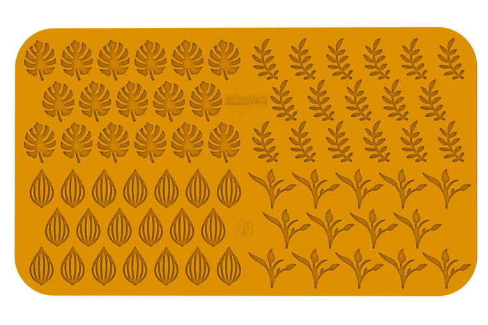 Moule en silicone professionnel Silikomart Naturae Jardin 470x270mm 68 feuilles