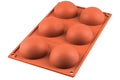 Moule en silicone professionnel Silikomart Silicon Flex 300x175mm 6 demi-sphères 80ml