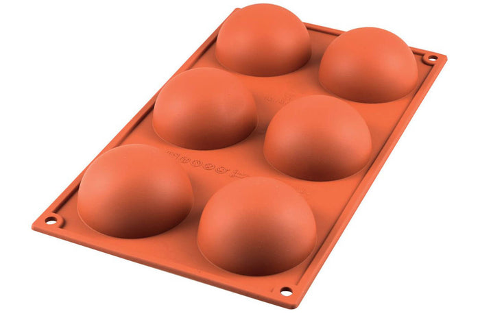Moule en silicone professionnel Silikomart Silicon Flex 300x175mm 6 demi-sphères 80ml