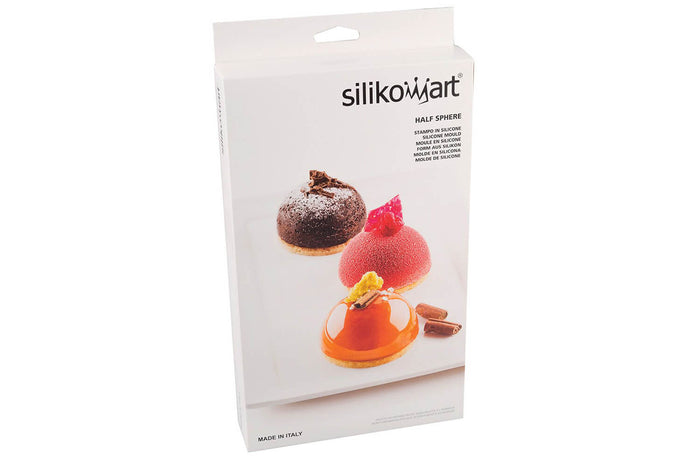 Moule en silicone professionnel Silikomart Silicon Flex 300x175mm 6 demi-sphères 80ml