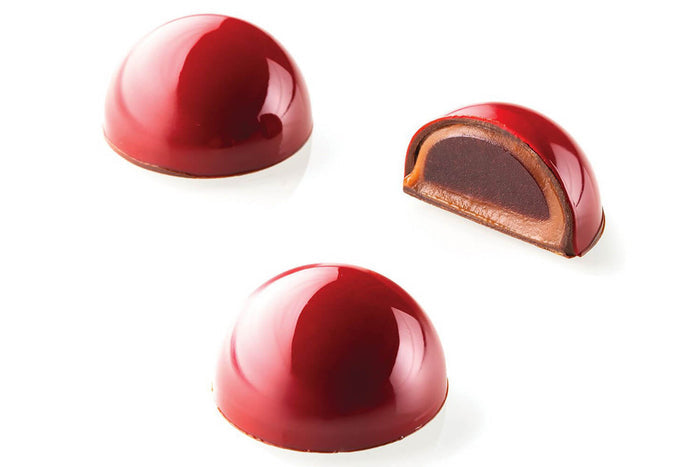 Moule en tritan et insert en silicone Silikomart Chocado 24 demi-sphères