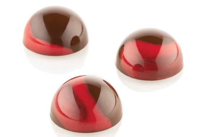 Moule en tritan et insert en silicone Silikomart Chocado 24 demi-sphères