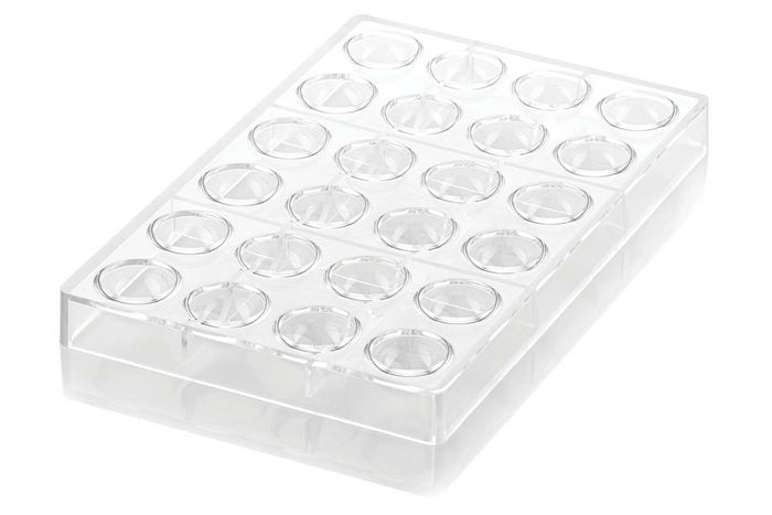 Moule en tritan et insert en silicone Silikomart Chocado 24 demi-sphères