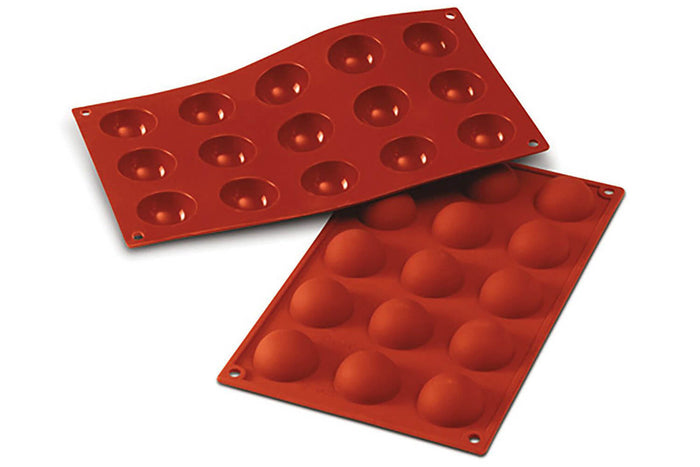 Moule professionnel en silicone Silikomart Silicon Flex 300x175mm 15 demi-sphères 4cm