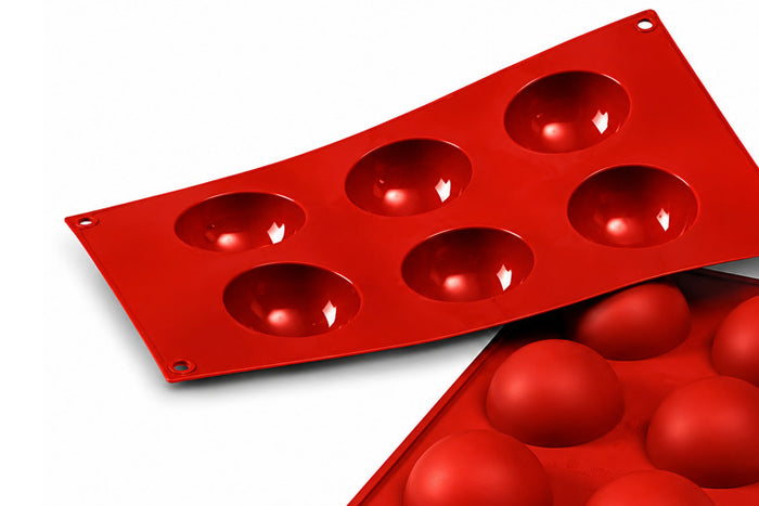 Moule professionnel en silicone Silikomart Silicon Flex 300x175mm 6 demi-sphères 6cm