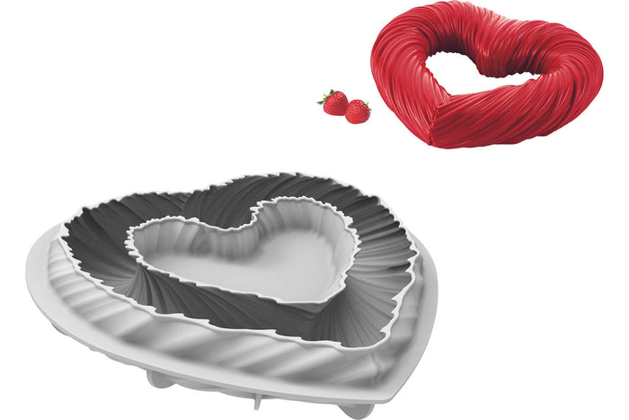 Moule silicone 3D Silikomart Heartbeat forme cœur torsadé