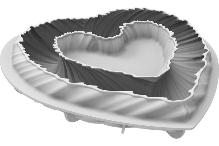 Moule silicone 3D Silikomart Heartbeat forme cœur torsadé