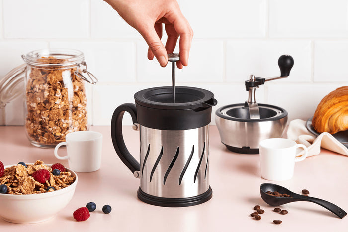 Moulin à café et cafetière à piston 2 en 1 Peugeot Paris Press en inox / ABS 15cm