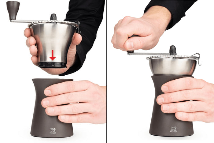Moulin à café manuel Peugeot Kronos en inox / polymère noir 19cm