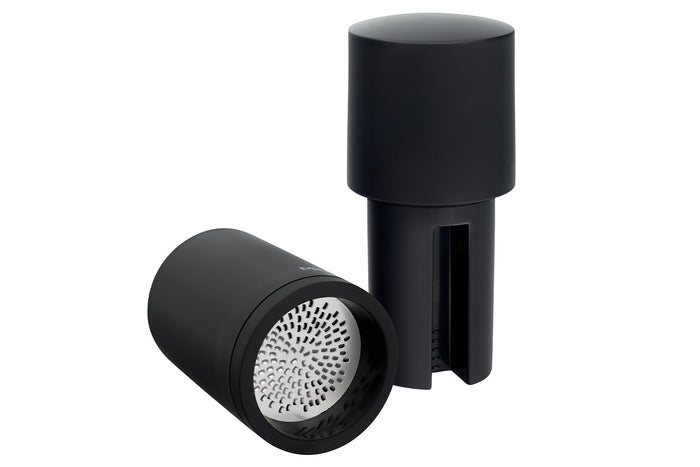 Moulin à épices 2-en-1 Microplane Specialty Series en acier inox et polymère noir