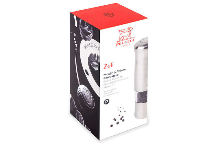 Moulin à poivre électrique Peugeot Zeli en ABS avec éclairage 14cm