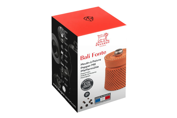 Moulin à poivre manuel Peugeot Bali Fonte en fonte orange 8cm