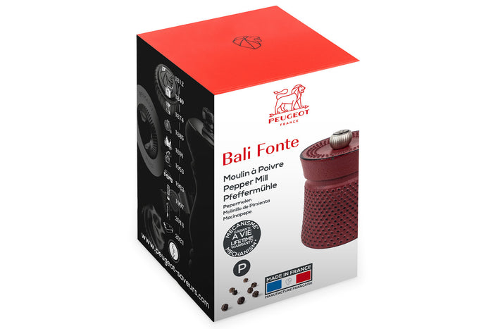 Moulin à poivre manuel Peugeot Bali Fonte en fonte rouge mat 8cm