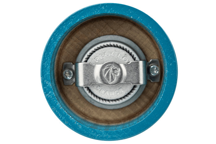 Moulin à poivre manuel Peugeot Bistro en bois de hêtre laqué bleu pacifique 10cm