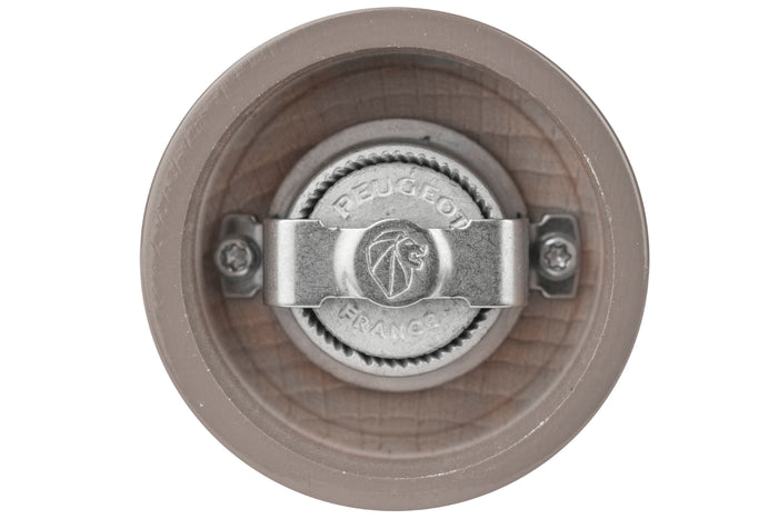 Moulin à poivre manuel Peugeot Bistro en bois de hêtre laqué gris taupe 10cm